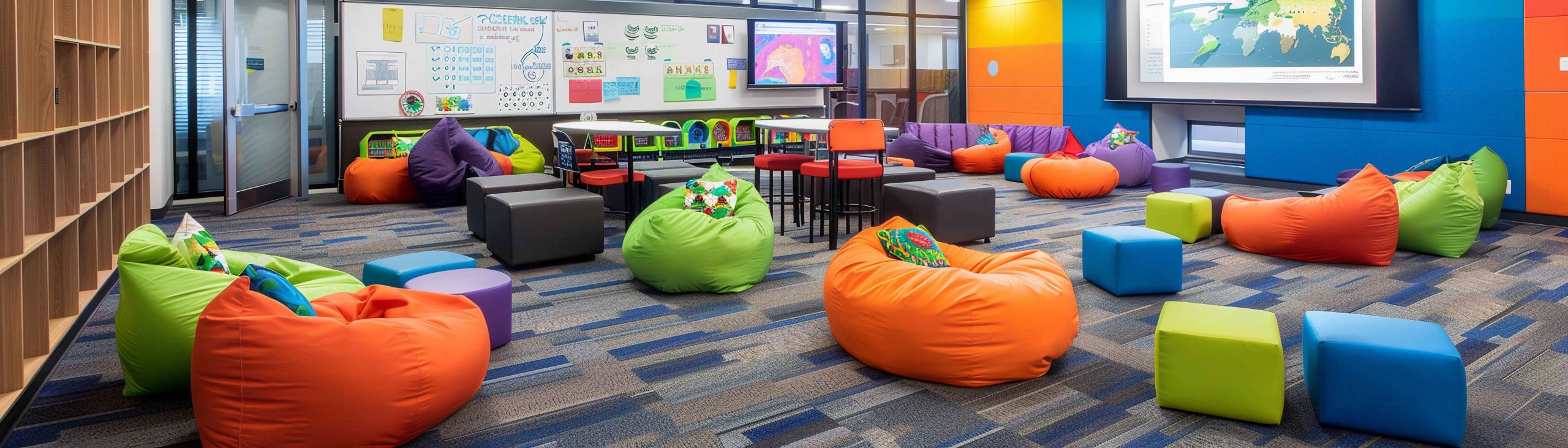 collaborative hub vibrant classroom designed encourage interaction teamwork 